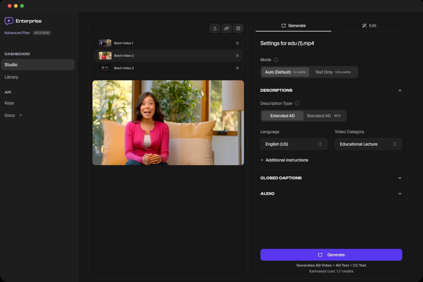 Viddy enterprise UI preview